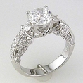 0.65 ct Round Diamond Engagement Ring Setting 18k White Gold