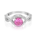 รูปย่อ 2.40cttw Natural White Diamond (SI Clarity, GH Color) & Pink Sapphire Ring in 14K White Gold. รูปที่2