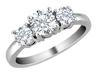 รูปย่อ Diamond Three Stone Engagement Anniversary Ring 1/2 Carat (ctw) in 14K White Gold รูปที่1