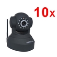 10 Pack Kit Foscam FI8918W Wireless/Wired Pan & Tilt IP Camera with 8 Meter Night Vision and 3.6mm Lens (67° Viewing Angle) - Black NEWEST MODEL (replaces the FI8908W) ( CCTV )