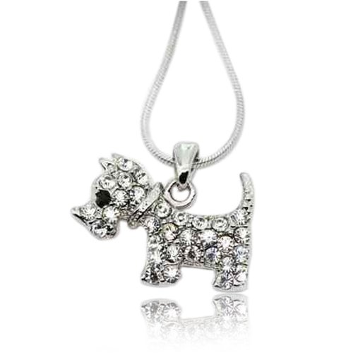 Crystal Puppy Pendant Necklace Fashion Jewelry รูปที่ 1