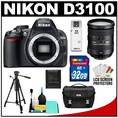 Review Nikon D3100 Digital SLR Camera Body (Outfit Box) with Nikon 18-200mm VR II Lens + 32GB Card + Nikon Gadget Bag Case + Photo Tripod + Accessory Kit