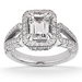 รูปย่อ 14K White Gold Emerald & Round Cut Diamond Promise Engagement Ring (1.65ct.tw, HI Color, SI2-3 Clarity) รูปที่1