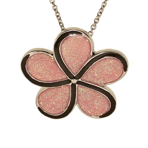 Spiral Flower Pin Pendant with Pink Glitter Epoxy รูปที่ 1