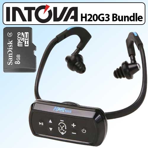 Intova H2O Man Waterproof MP3 Player Headphones Bundle With SanDisk 8GB Micro SDHC Memory Card ( Intova Player ) รูปที่ 1