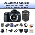 Review Canon EOS 60D 18 Megapixel CMOS Digital SLR Camera with Canon EF-S 28-135mm Lens + Huge 32GB Accessory Package