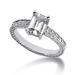 รูปย่อ 14K White Gold Emerald & Round Cut Diamond Promise Engagement Ring (0.70ct.tw, HI Color, SI2-3 Clarity) รูปที่1