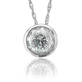 14k White Gold Solitaire Diamond Pendant Necklace (GH, SI3-I1, 0.50 carat)