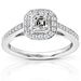 รูปย่อ 1/2 Carat 14k White Gold Asscher & Round Diamond Engagement Ring รูปที่2