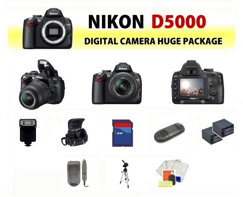 Review Nikon D5000 Digital SLR Camera Body + 2 Extended Life Batteries + Battery Charger + 8 GB Memory Card + Card Reader + Tripod + Carrying Case + Starter Kit + Digital Flash and more!! รูปที่ 1