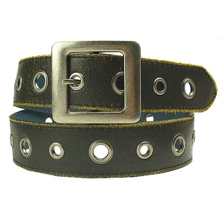 New Distressed Leather Grommet Hole Belt L 38 40  รูปที่ 1