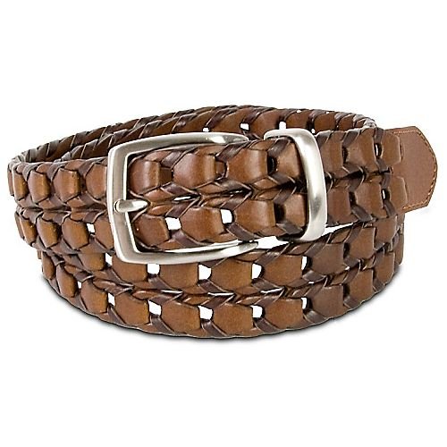 Haggar 32mm Tan Adjustable Link Braid Belt (leather belt ) รูปที่ 1