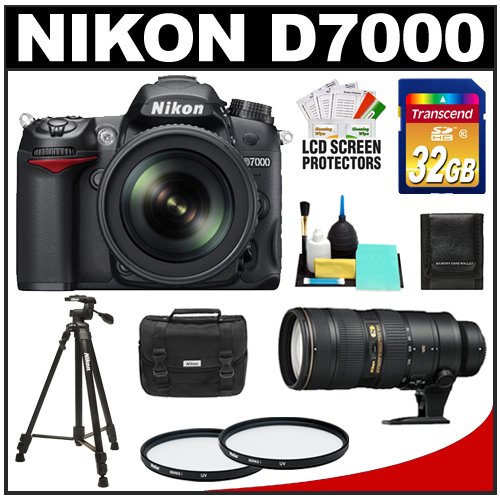 Review Nikon D7000 Digital SLR Camera & 18-105mm VR DX AF-S Zoom Lens with 70-200mm f/2.8G VR II AF-S Lens + 32GB Card + Filters + Case + Nikon Tripod + Accessory Kit รูปที่ 1