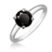 รูปย่อ 1.50ct tw Natural Treated Black Round Diamond (AAA-Clarity,Black-Color) Solitare Ring in 14K White Gold. รูปที่1