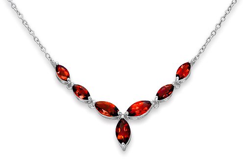 Marvellous 6.50 carats total weight Marquise Shape Garnet Multi-Gemstone Pendant Necklace in Sterling Silver รูปที่ 1