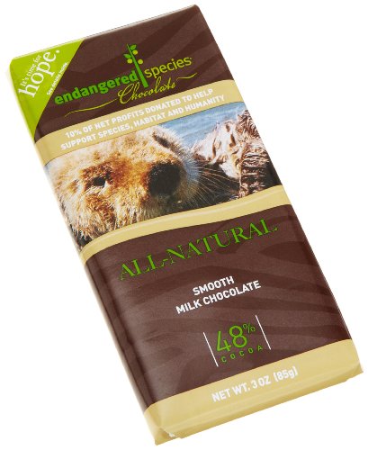 Endangered Species Sea Otter, Milk Chocolate (48%), 3-Ounce Bars (Pack of 12) ( Endangered Species Chocolate ) รูปที่ 1