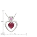 รูปย่อ Sterling Silver Lab Pink Sapphire, Lab Ruby and Diamond Pendant, 18" รูปที่4