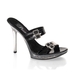 รูปย่อ 5 Inch Sexy High Heel Shoes Black Open Toe Shoes Stiletto Heel Two Band Mini-Platform Shoe With Rhinestones รูปที่1