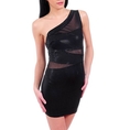 Sexy Cut-out Black One Shoulder Dress With Sequins ( Night out Dress )