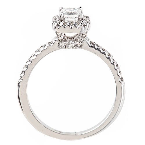 Certified 14K White Gold Princess Cut Diamond Engagement Ring Wedding Band Bridal Set (1 1/4cttw, SI-1 Clarity, G Color) รูปที่ 4