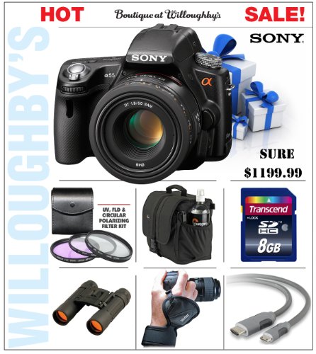 Review Sony DSLR-SLT-A55V 16.2Megapixel Digital SLR with Translucent Mirror Technology and 3D Sweep Panorama Combined with SAL-50F14 Normal 50mm f/1.4 Autofocus Lens (SAL50F14) + 8GB Flash Memory Starter Pack #1 รูปที่ 1