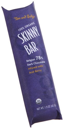 Tom and Sally's 100% Organic Skinny Bar, Belgian 78% Dark Chocolate infused with Acai Berry, 1.5-Ounce Bars (Pack of 24) ( Tom and Sally's Handmade Chocolates Chocolate ) รูปที่ 1