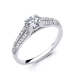 รูปย่อ 14K White Gold Diamond Wedding Engagement Ring Band with Side Stones (1/2 CTW., GH, SI) รูปที่1
