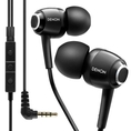 Denon AH-C560R Premium Mobile Elite In-Ear Headphones with 3-Button Remote and Microphone (Black) ( Denon Ear Bud Headphone )