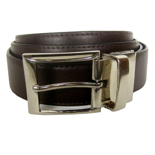 Men's Genuine Leather Brown and Black Reversible Belt  รูปที่ 1
