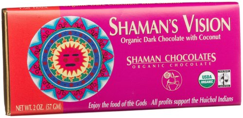 Shaman Chocolates Organic Dark Chocolate Vision  Bar, Coconut, 2-Ounce Bars (Pack of 6) ( Shaman Chocolate ) รูปที่ 1