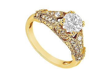 Diamond Engagement Ring : 14K Yellow Gold - 0.75 CT Diamonds รูปที่ 1
