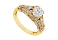 Diamond Engagement Ring : 14K Yellow Gold - 0.75 CT Diamonds