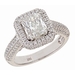 รูปย่อ Radiant Cut Diamond Engagement Ring Vintage Style 18k White Gold (3 Carats, SI-1 Clarity, F Color) รูปที่1