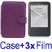 รูปย่อ Neewer PURPLE Protective Leather Case Cover For Kindle 3 eBook E-Reader + 3x SCREEN PROTECTOR (Kindle E book reader) รูปที่1