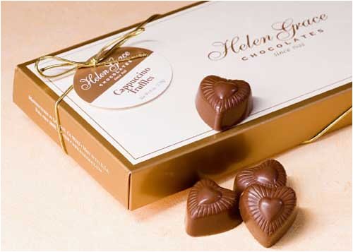 Helen Grace Chocolates, Milk Chocolate Cappuccino Heart Truffles, 6 oz. Gift Box ( Helen Grace Chocolates Chocolate Gifts ) รูปที่ 1