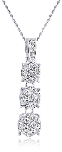 10K White Gold Diamond Pendant (1.00cttw, G-I Color, I2-I3 Clarity), 18