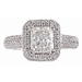 รูปย่อ Radiant Cut Diamond Engagement Ring Vintage Style 18k White Gold (3 Carats, SI-1 Clarity, F Color) รูปที่2