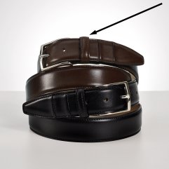 Pleated Tip Italian Leather Belt (leather belt ) รูปที่ 1