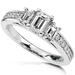 รูปย่อ 7/8ct TW Emerald & Round Diamond Engagement Ring in 14Kt Gold รูปที่1