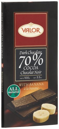Valor Dark Chocolate 70% with Banana, 3.5-Ounce Bars (Pack of 17) ( Valor Chocolate ) รูปที่ 1