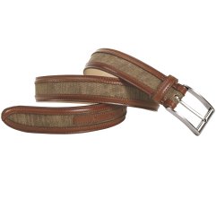 Italian Leather \ Canvas Belt (leather belt ) รูปที่ 1