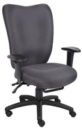 Fabric Multi-Function Task Chair with Nylon Base (Charcoal-Grey)