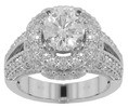 4.00 ct. TW Round Cut Diamond Engagement Ring in 14 kt. Pave Mount