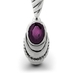 รูปย่อ Bling Jewelry Amethyst Gemstone Sterling Silver Oval Pendant รูปที่2