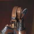 Two Tone Italian Leather Wingtip Belt (leather belt )