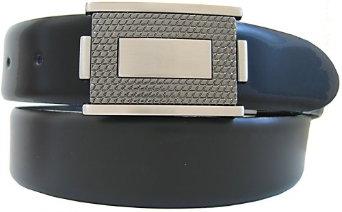 Belt By Ardente, Made in Italy, Black High Quality Leather Strap with Fashion Clip-on Buckle. 35mm. Wide - Style 796781 (leather belt ) รูปที่ 1