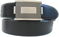Belt By Ardente, Made in Italy, Black High Quality Leather Strap with Fashion Clip-on Buckle. 35mm. Wide - Style 796781 (leather belt )