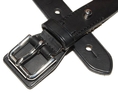 Polo Ralph Lauren Mens Black Italian Leather Silver Belt Italy 42 (100% Italian Leather with Silver Buckle belt )