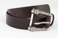 Tobacco Road Rocker Style Leather Belt Tiger Snake Metal Buckle (leather belt )