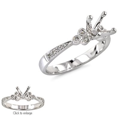 0.12 ct DIAMOND ENGAGEMENT RING SETTING in WHITE GOLD รูปที่ 1